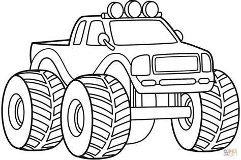 monster truck coloring page|monster truck coloring page easy.